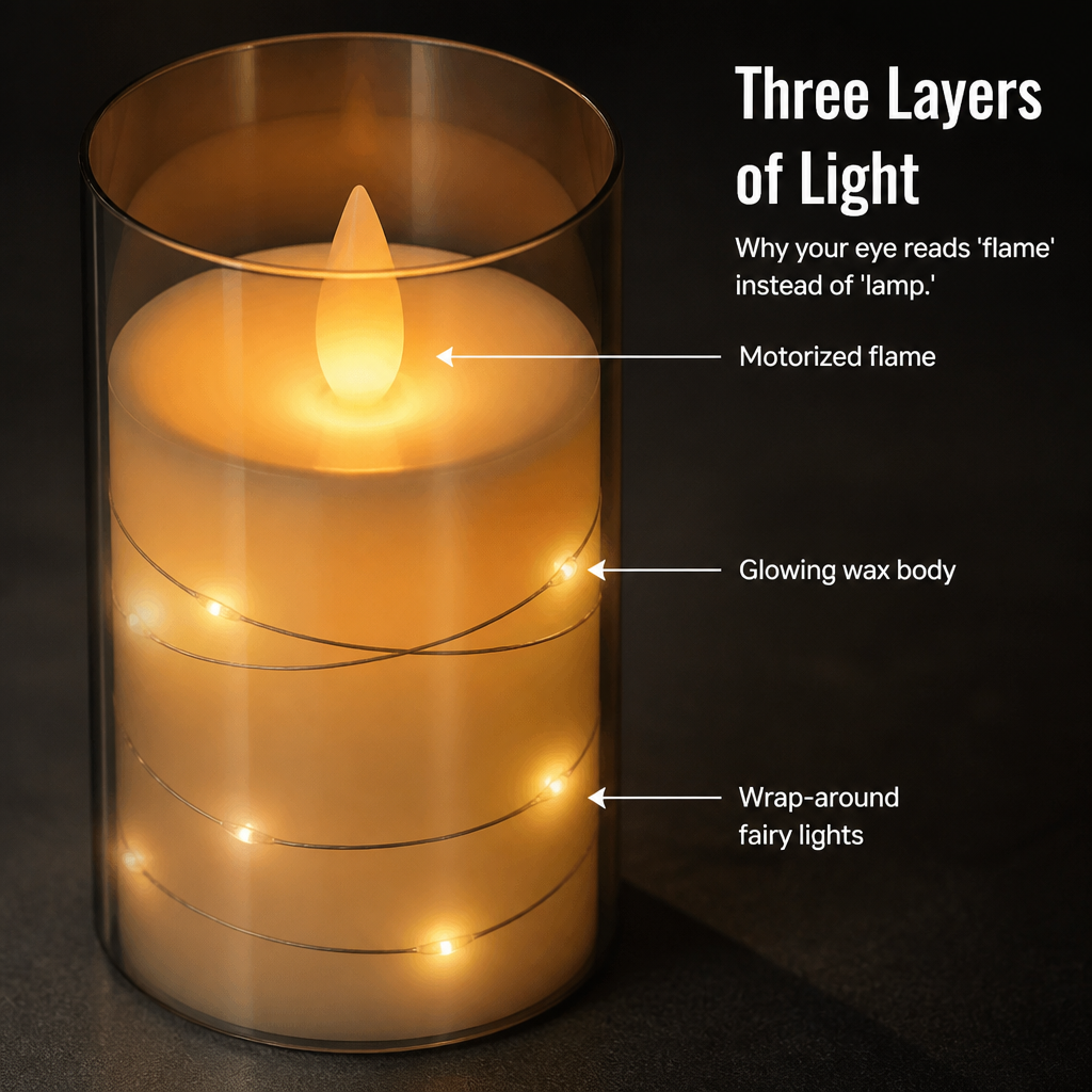 LumenaFlicker™ — Glow Like Real Candles Without the Fire, Mess, or Worry