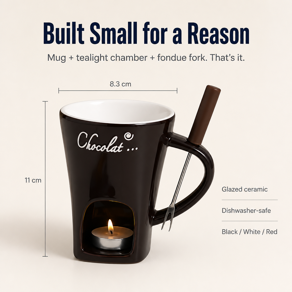MeloMist™ — Light a Tealight, Melt Chocolate, Skip the Fondue Pot