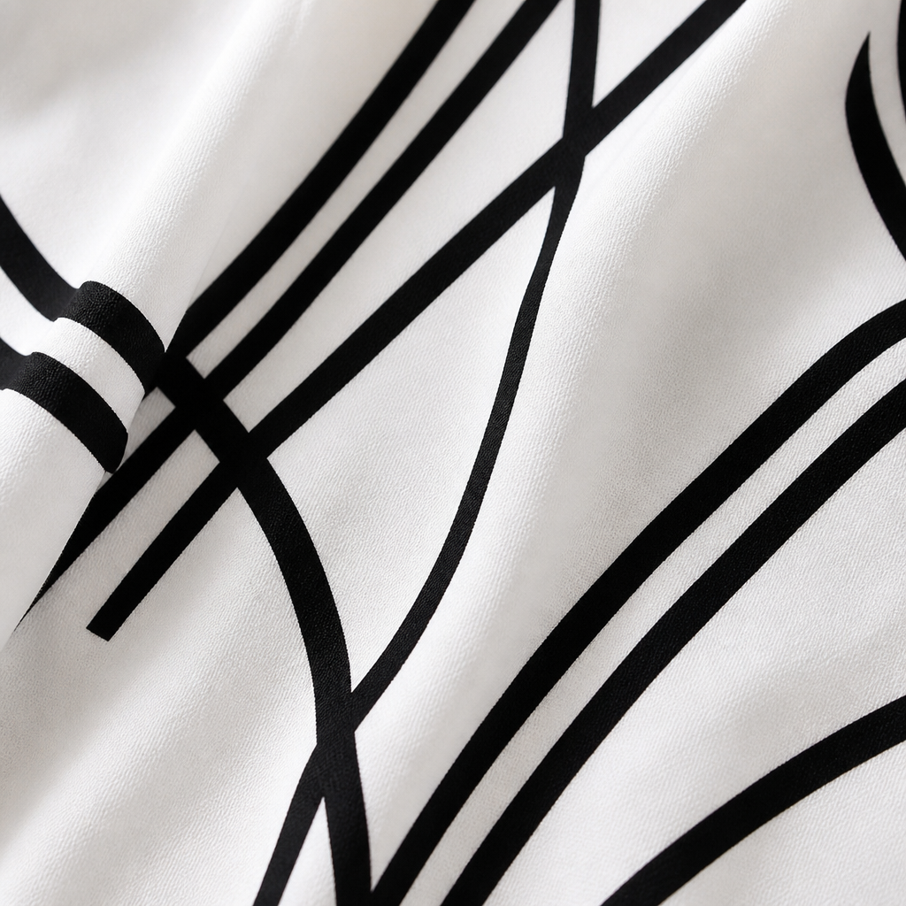 LumaLuxe™ – Relaxed Linework Print Button-Down Shirt with Pockets