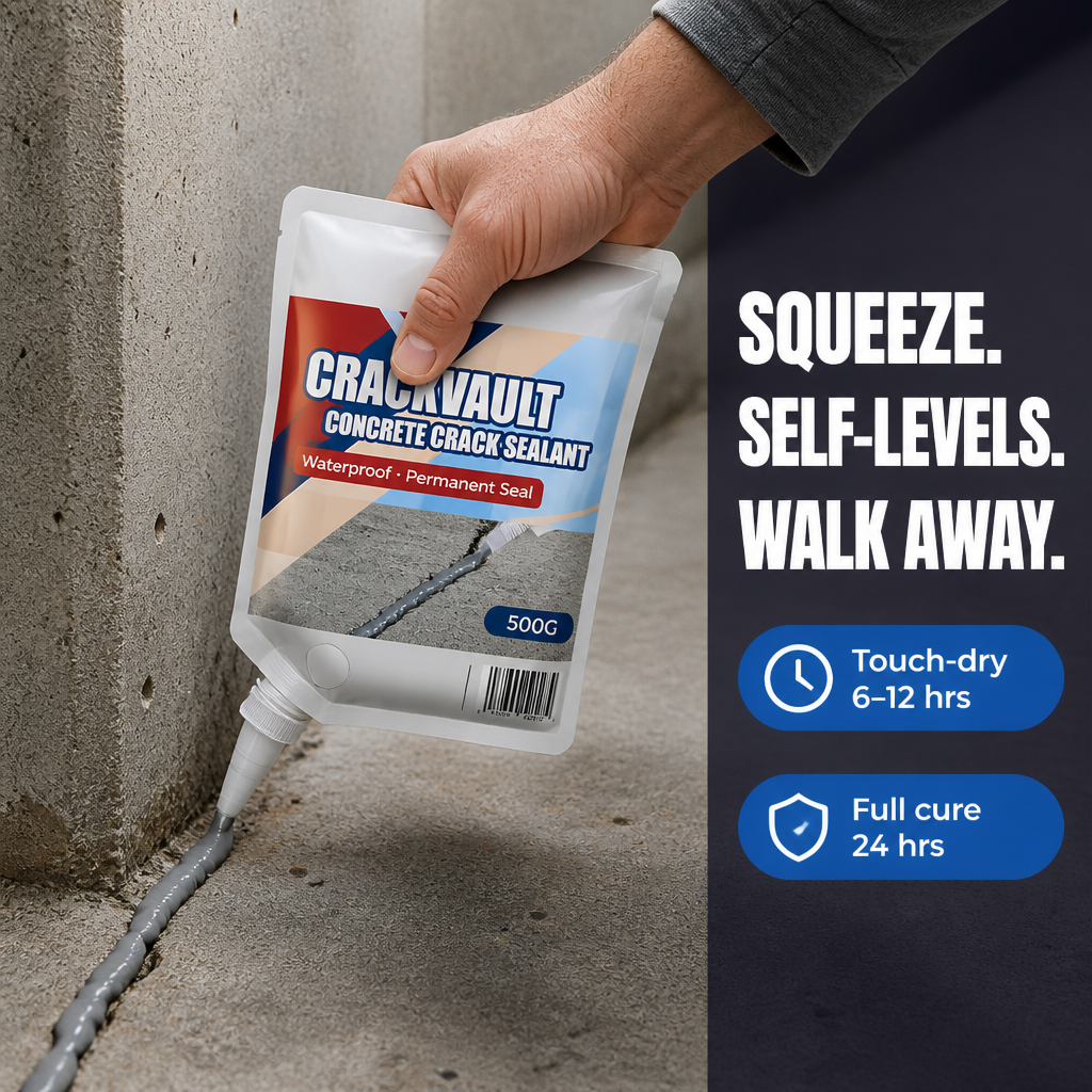 CrackVault™ — Fill, Seal & Waterproof Concrete Cracks In Under 10 Minutes