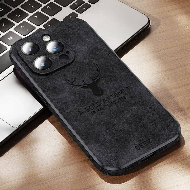 Slim Shockproof Smartphone Case in Genuine Leather – Stylish Protection