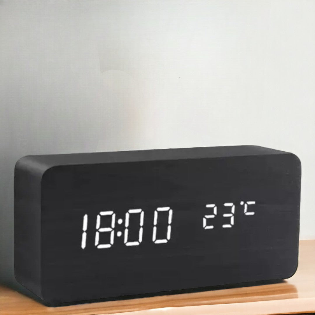 Voice-Controlled LED Clock – Sleek Design for Minimalist Spaces