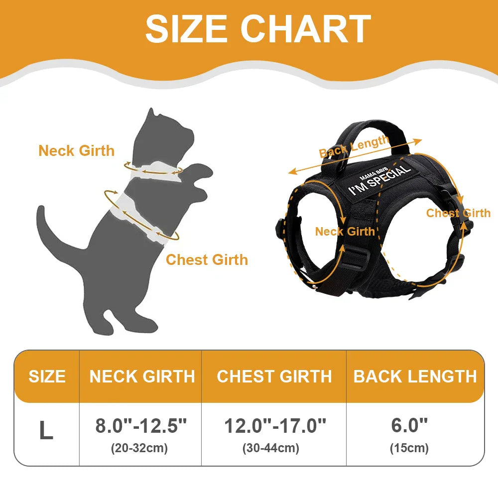 Tactical Cat Harness Vest with D-Ring for Leash Attachment