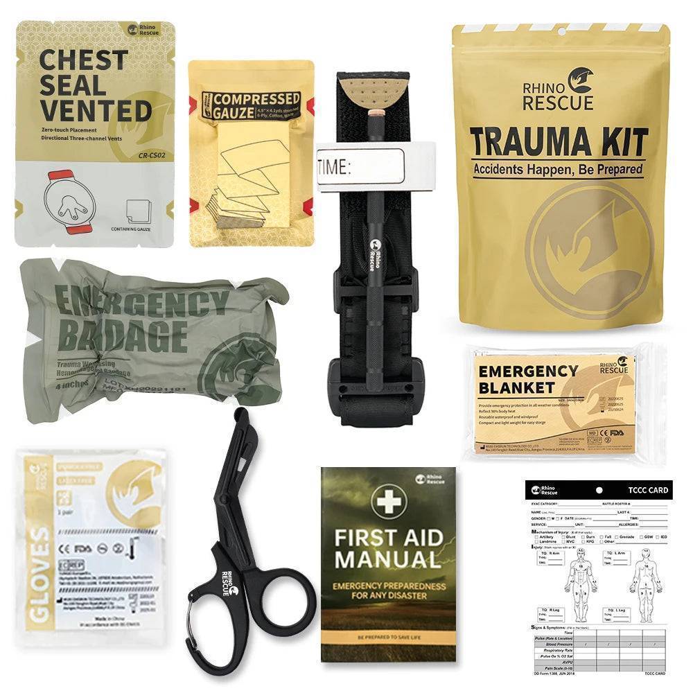 Outdoor Survival First Aid Kit - Tactical Emergency Trauma IFAK