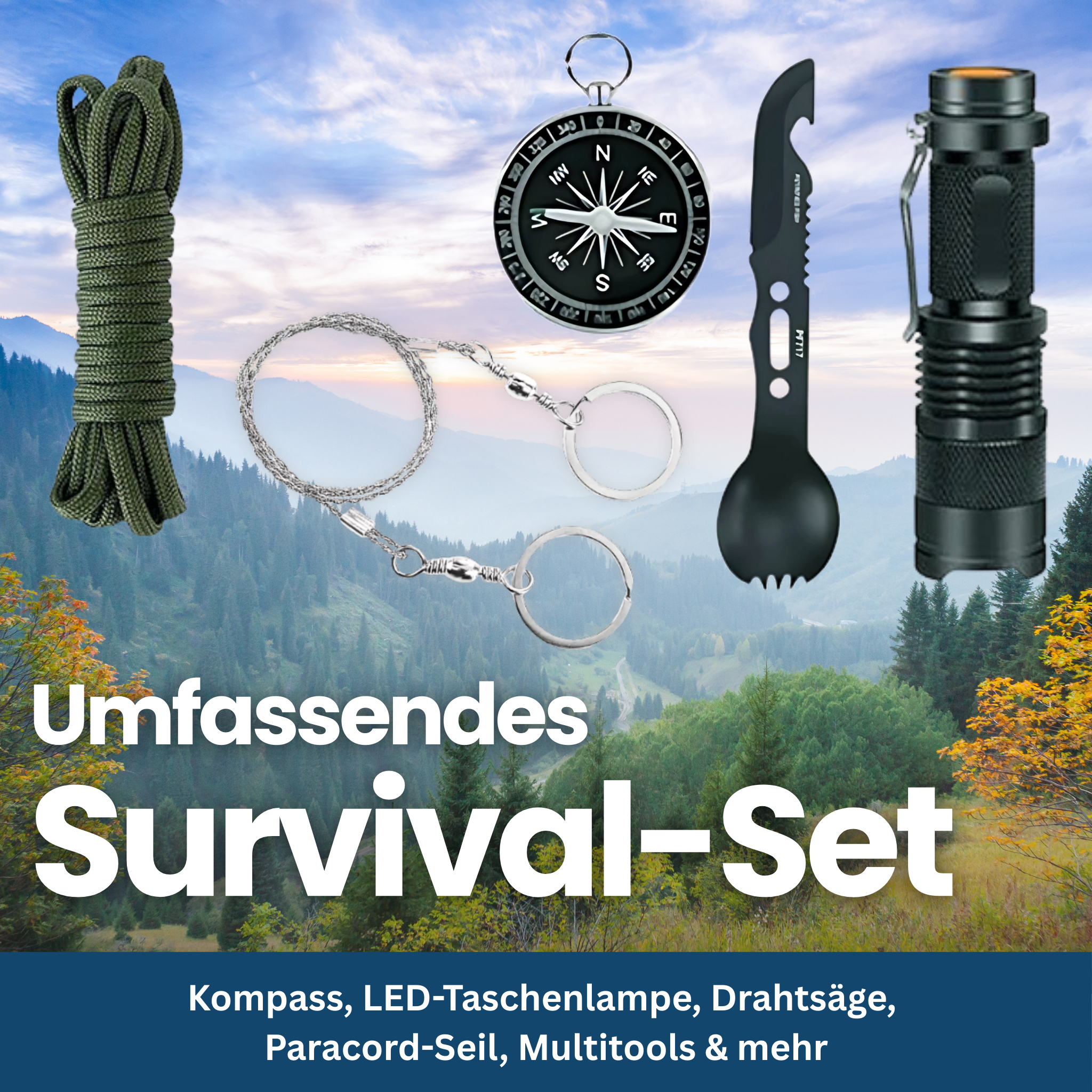 Survival Gear Set – Multifunctional and Compatible with MOLLE System