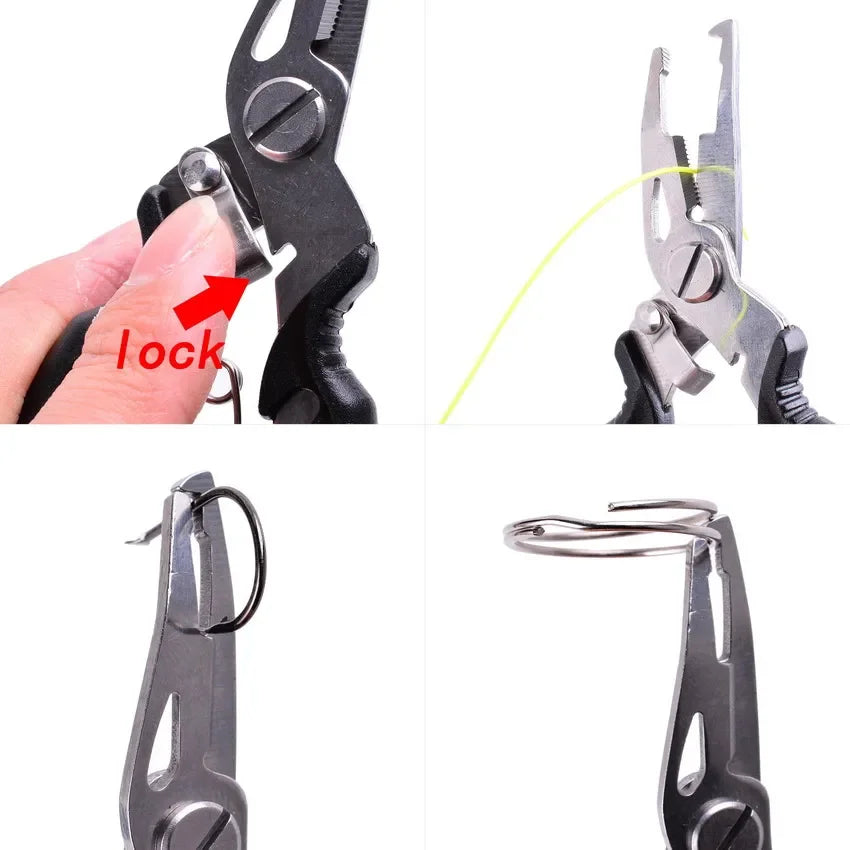 Multi-functional Fishing Pliers Featuring Braid Cutting Tool and Hook Extractor