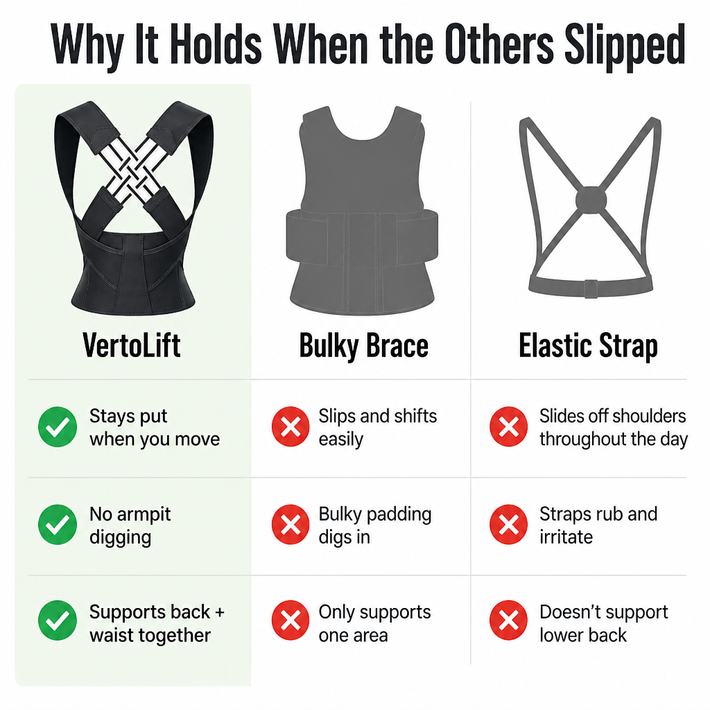 VertoLift™ — Sit and Stand Straighter Without the Armpit-Digging, Slipping Brace
