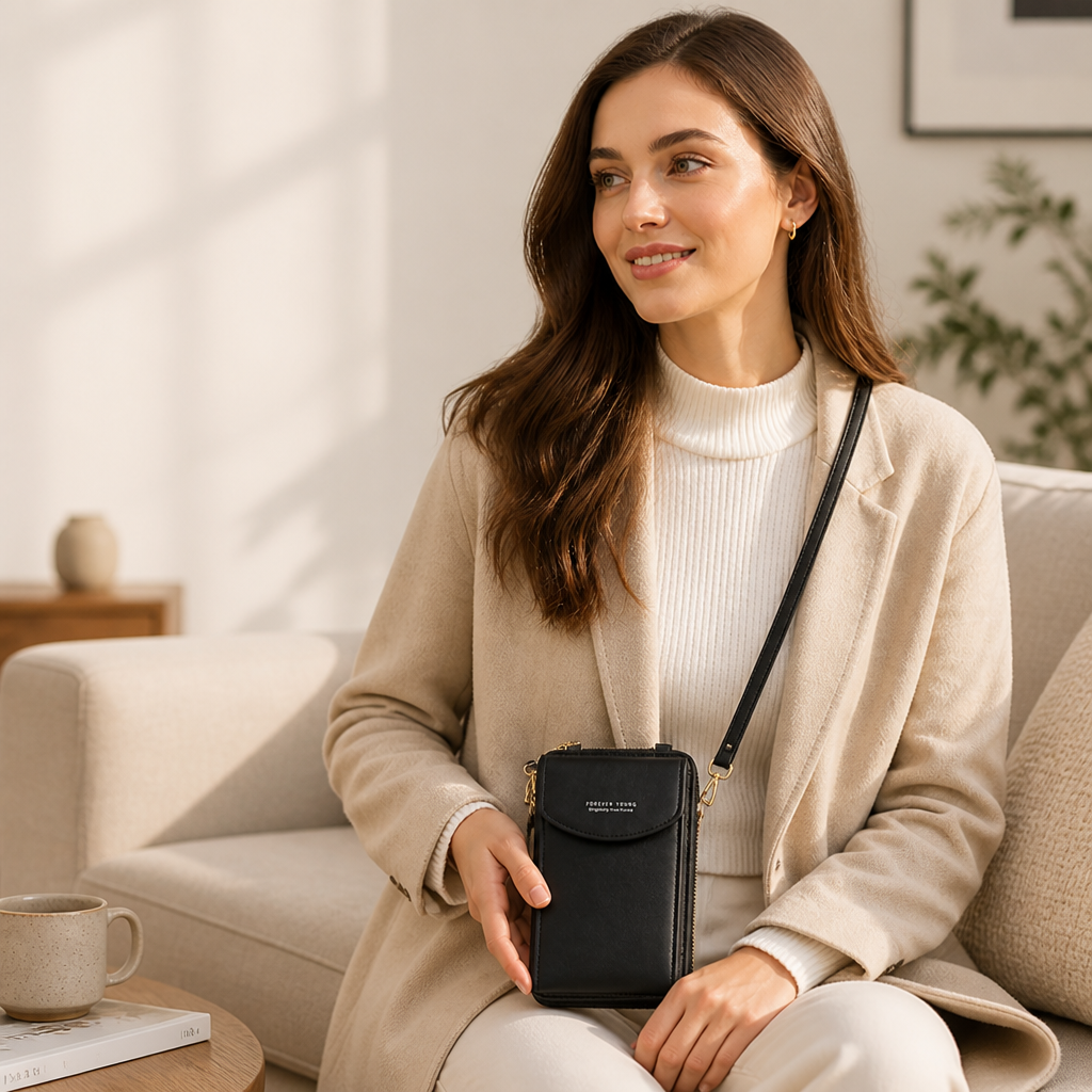 AeroStride™ – Slim Crossbody Phone Bag with Built-In Card Wallet