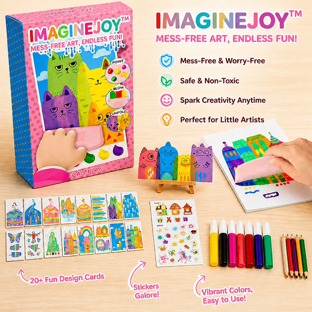 ImagineJoy™ — Squeeze, Scrape & Reveal Rainbow Art With Zero Table Mess | Screen-Free Fun