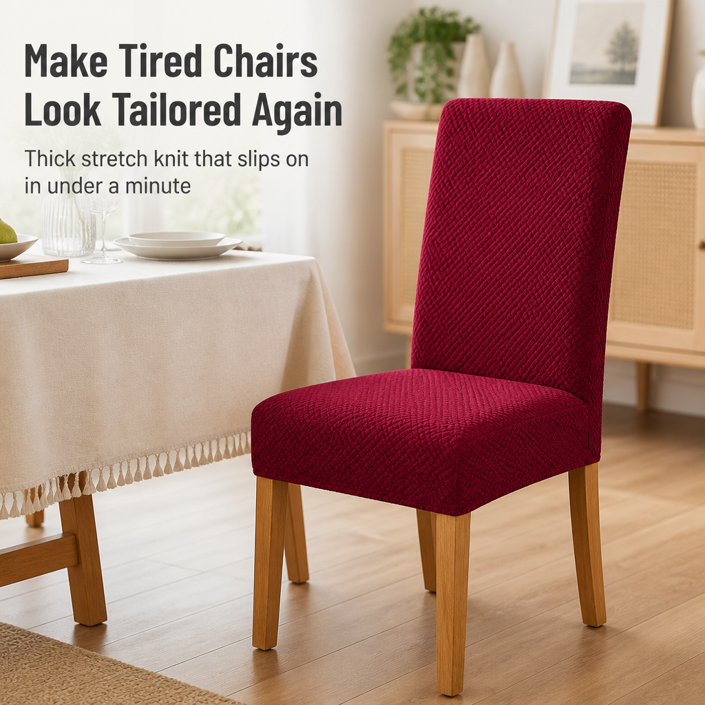 LuxoraFit™ — Cover Tired Dining Chairs in Spill-Resistant, Stay-Put Style