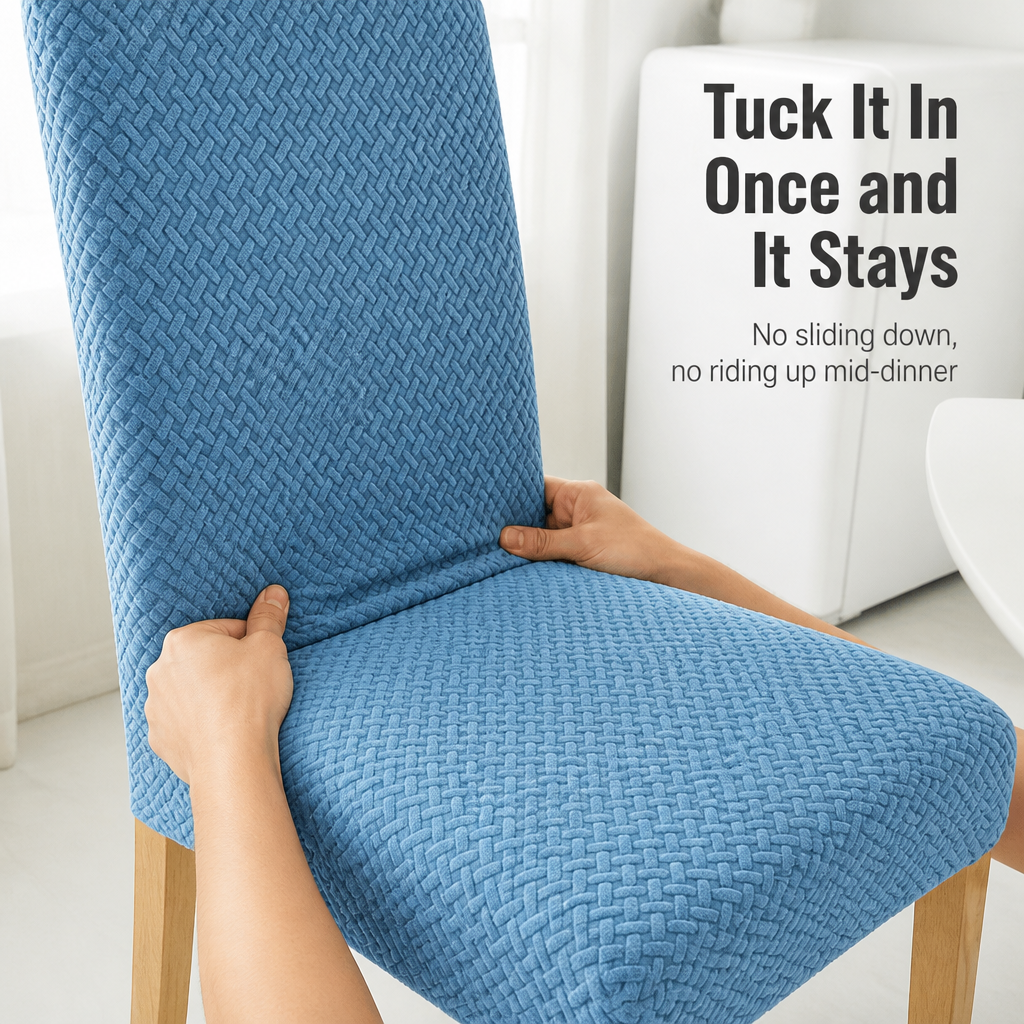 LuxoraFit™ — Cover Tired Dining Chairs in Spill-Resistant, Stay-Put Style