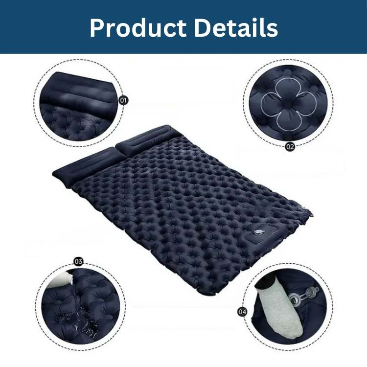 Inflatable Sleeping Pad for Two with Quick-Inflation Pump