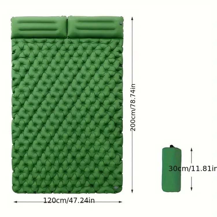 Inflatable Sleeping Pad for Two with Quick-Inflation Pump