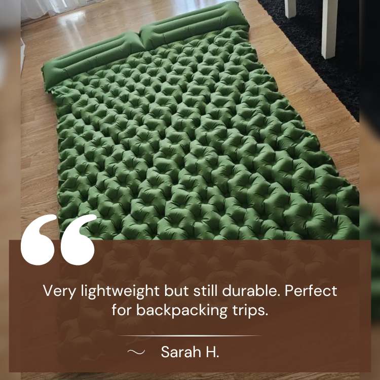 Inflatable Sleeping Pad for Two with Quick-Inflation Pump