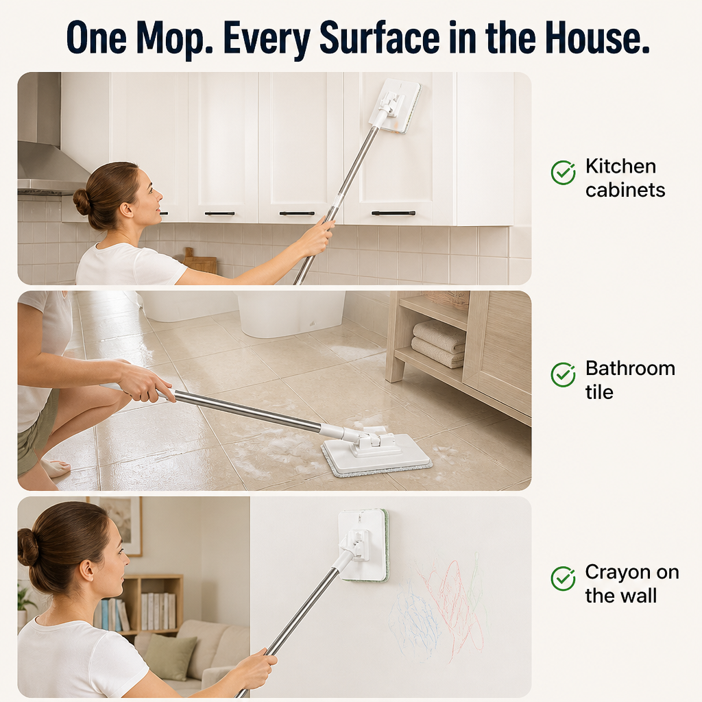 SwiftSweepPro™ — Clip Any Cloth, Sweep Any Floor, Skip the Refill Aisle for Good
