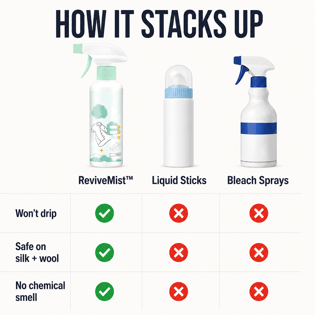 ReviveMist™ — Lift Set-In Stains Off Silk, Cotton, and Wool in Seconds
