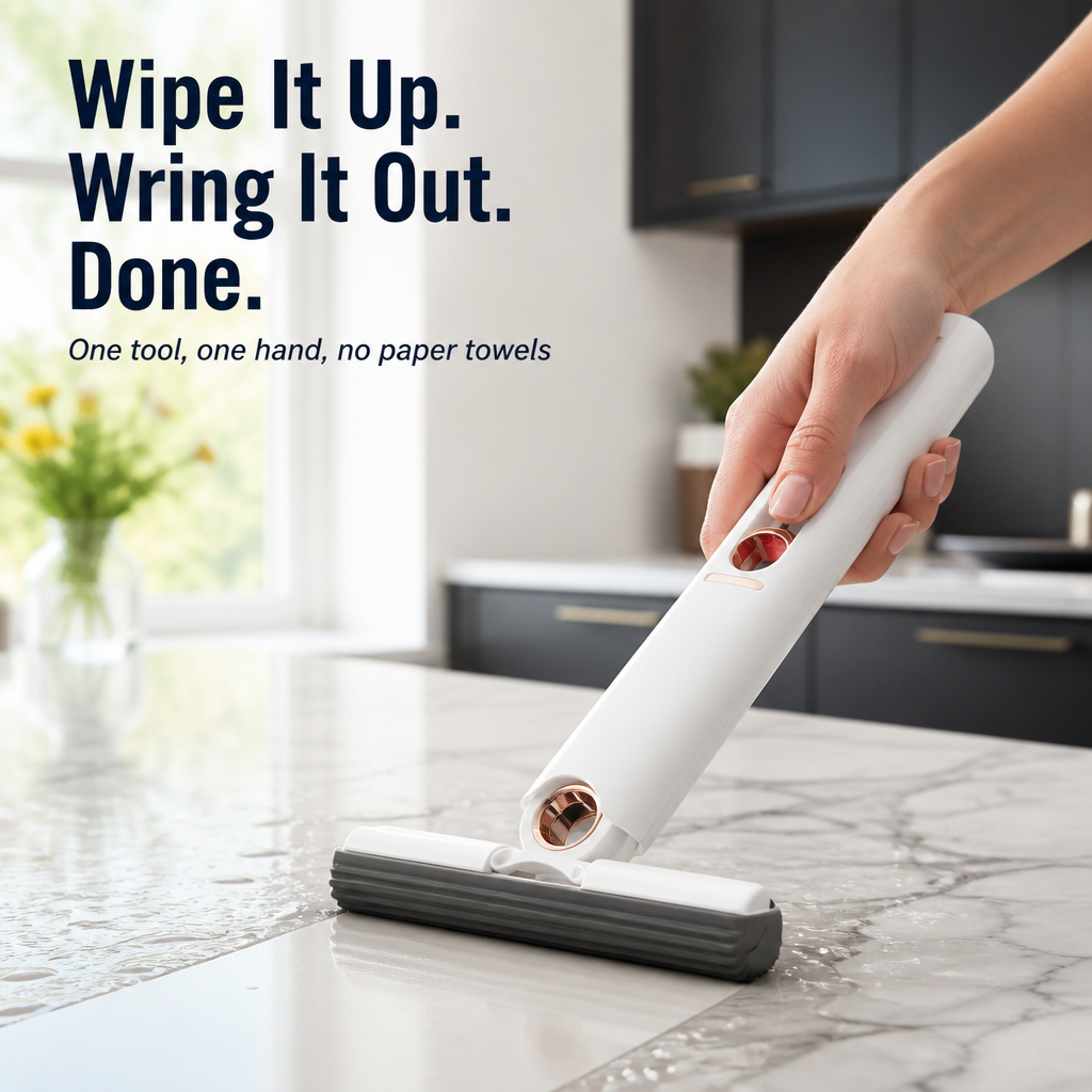 SwiftSwipe™ — Wipe Up Spills And Wring It Dry With One Hand