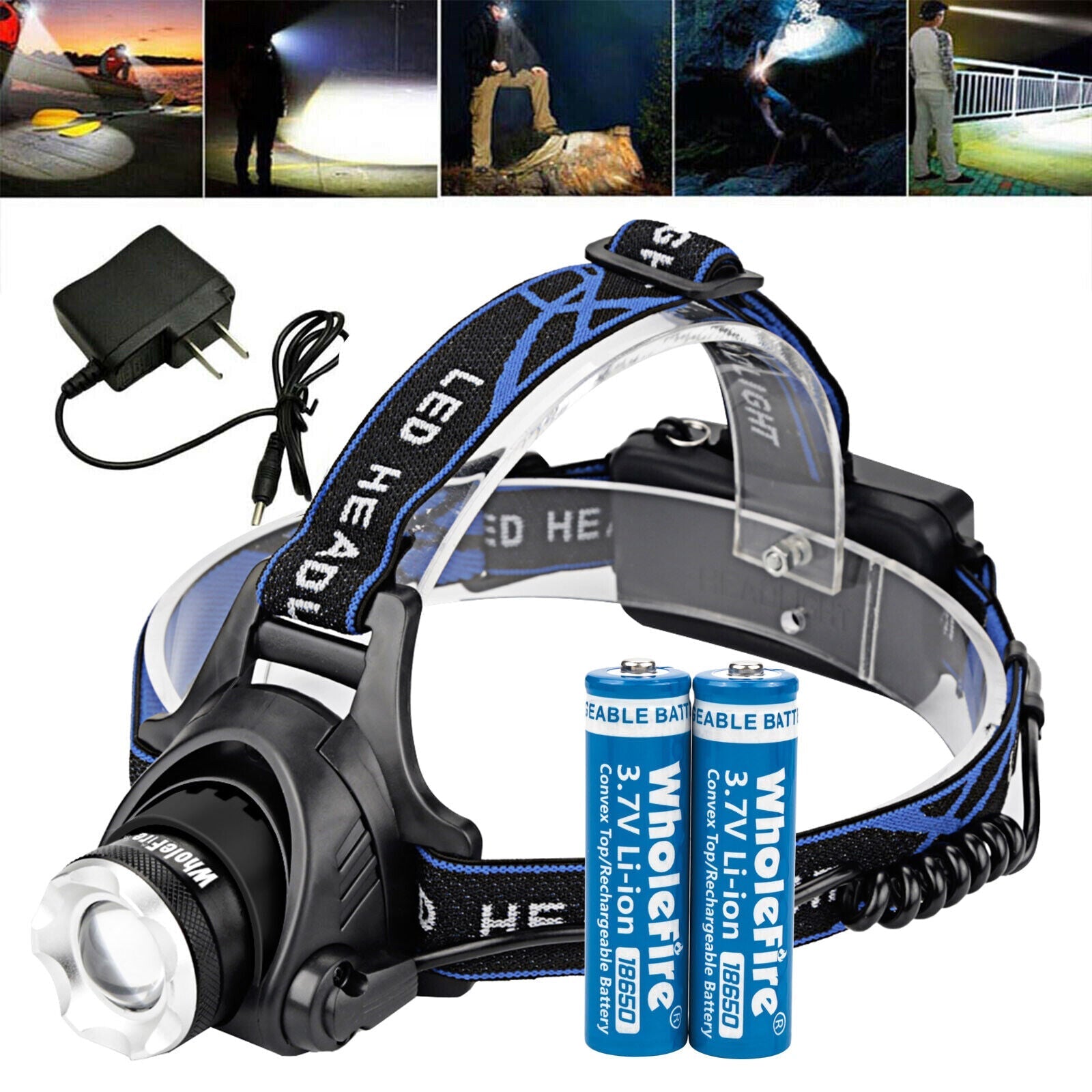 Rechargeable LED Headlamp - Bright Light for Outdoor Activities