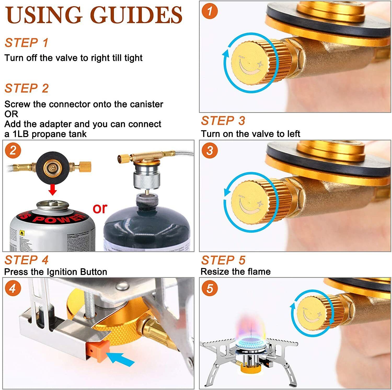 Portable Gas Stove 3700W for Camping with Piezo Ignition – Ultralight