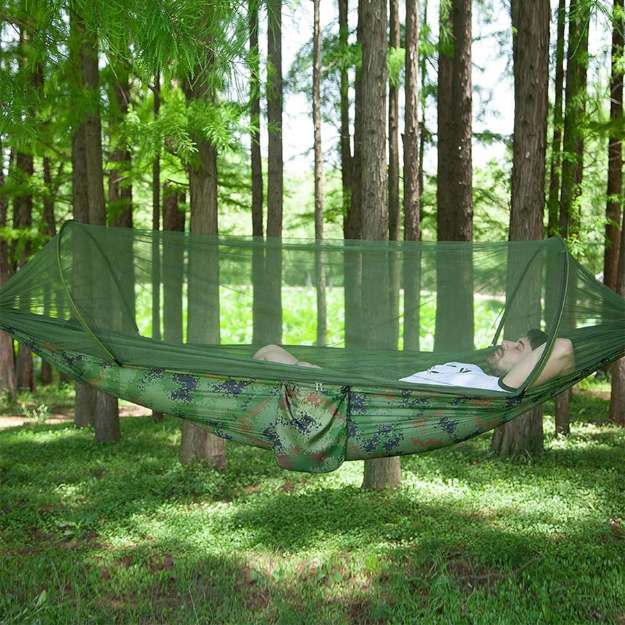 Camping Hammock with Built-in Mosquito Net for Outdoor Use