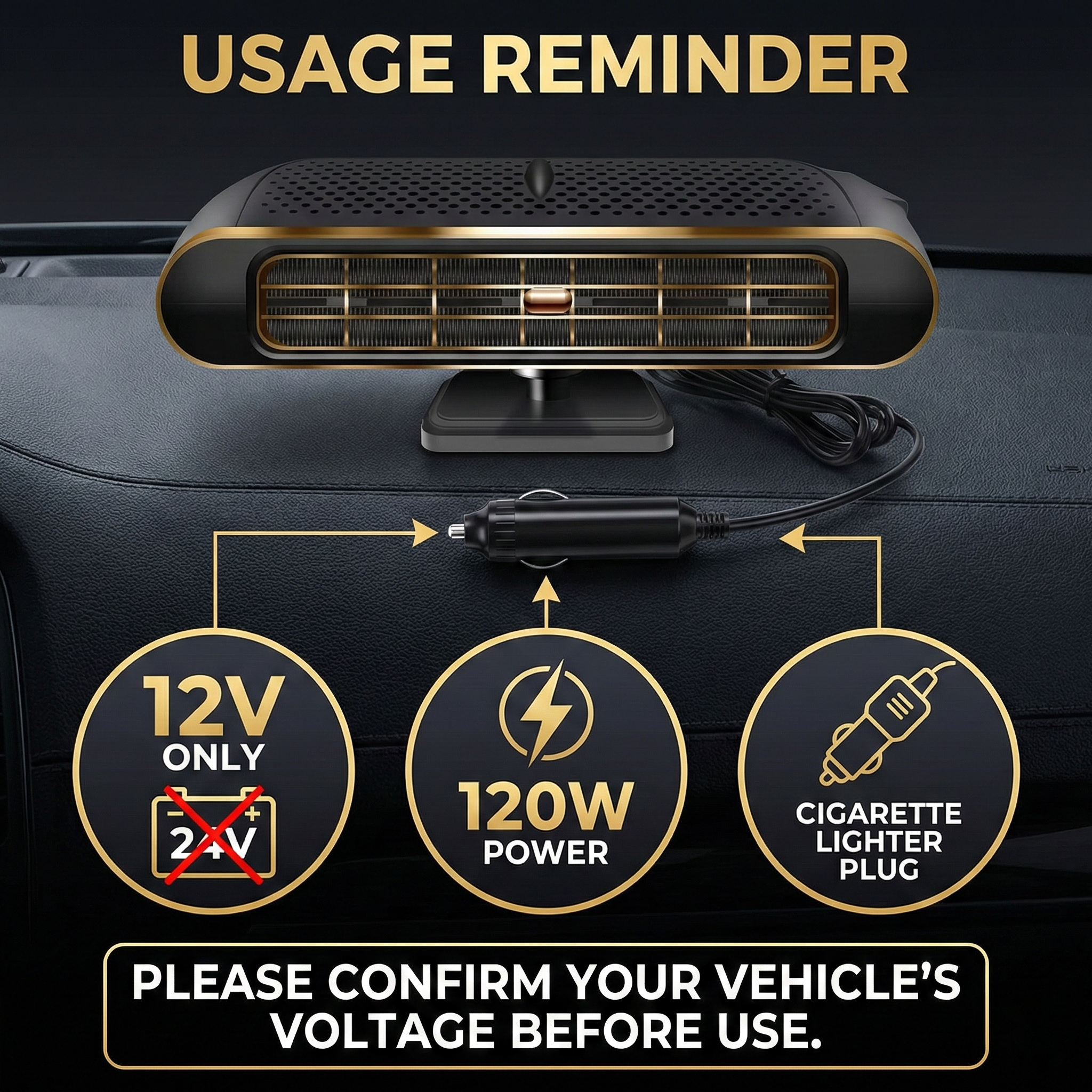 Portable 12V Car Heater and Defroster