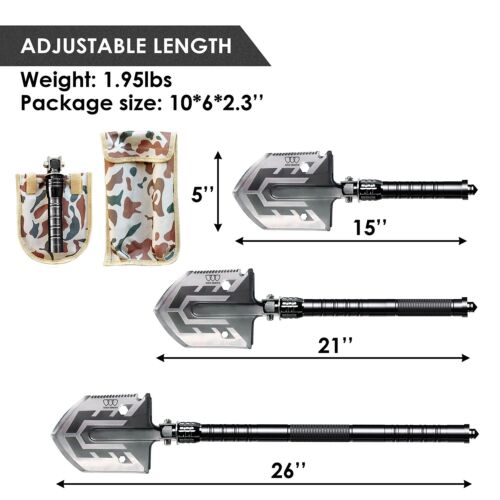 Folding Shovel for Outdoor Adventures - 19 Functions in One Tool