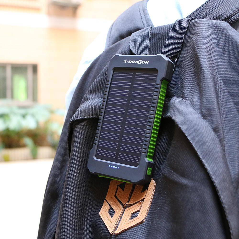 Solar Charger Power Bank 20000mAh with Built-in Flashlight