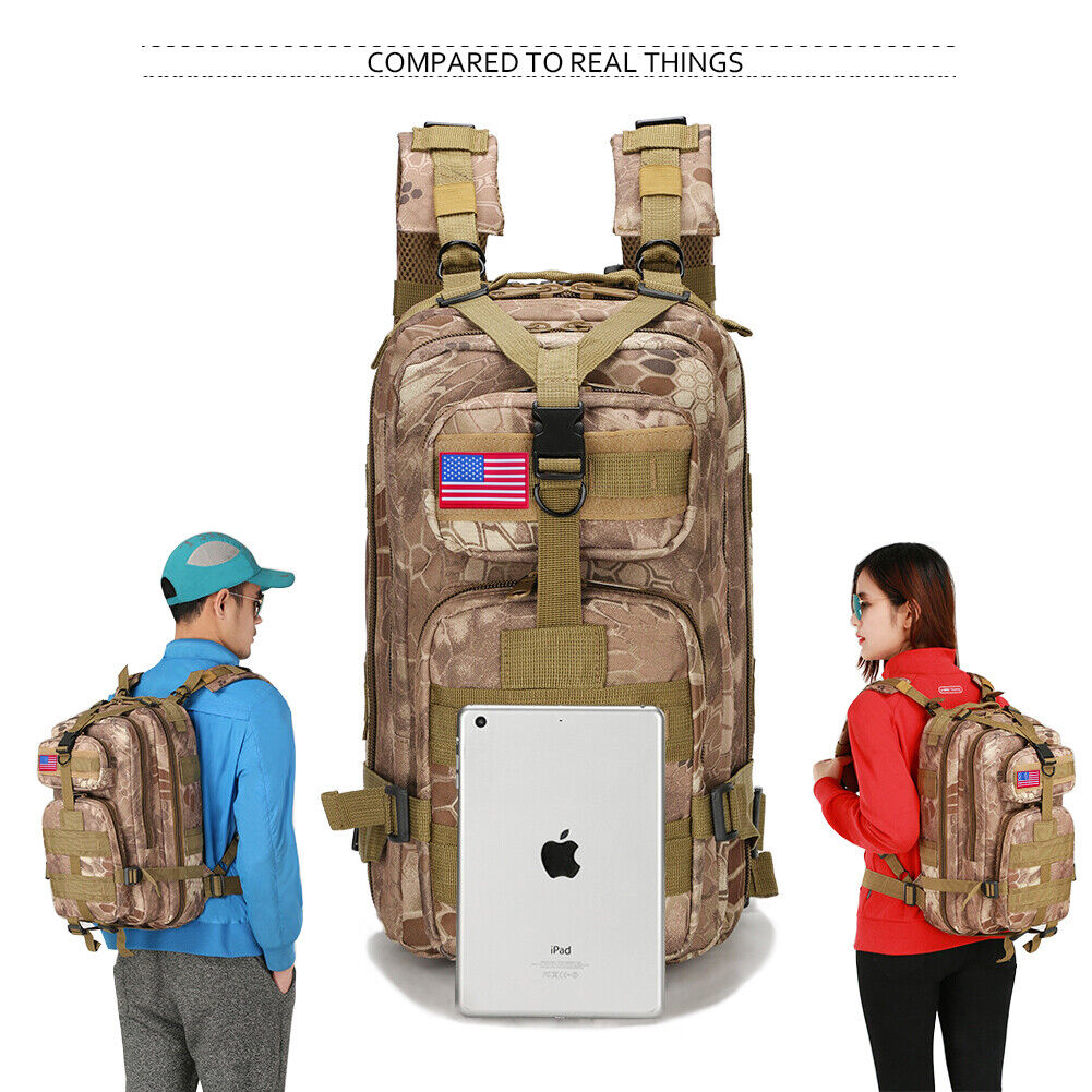 30L Tactical Rucksack - Waterproof Military Backpack
