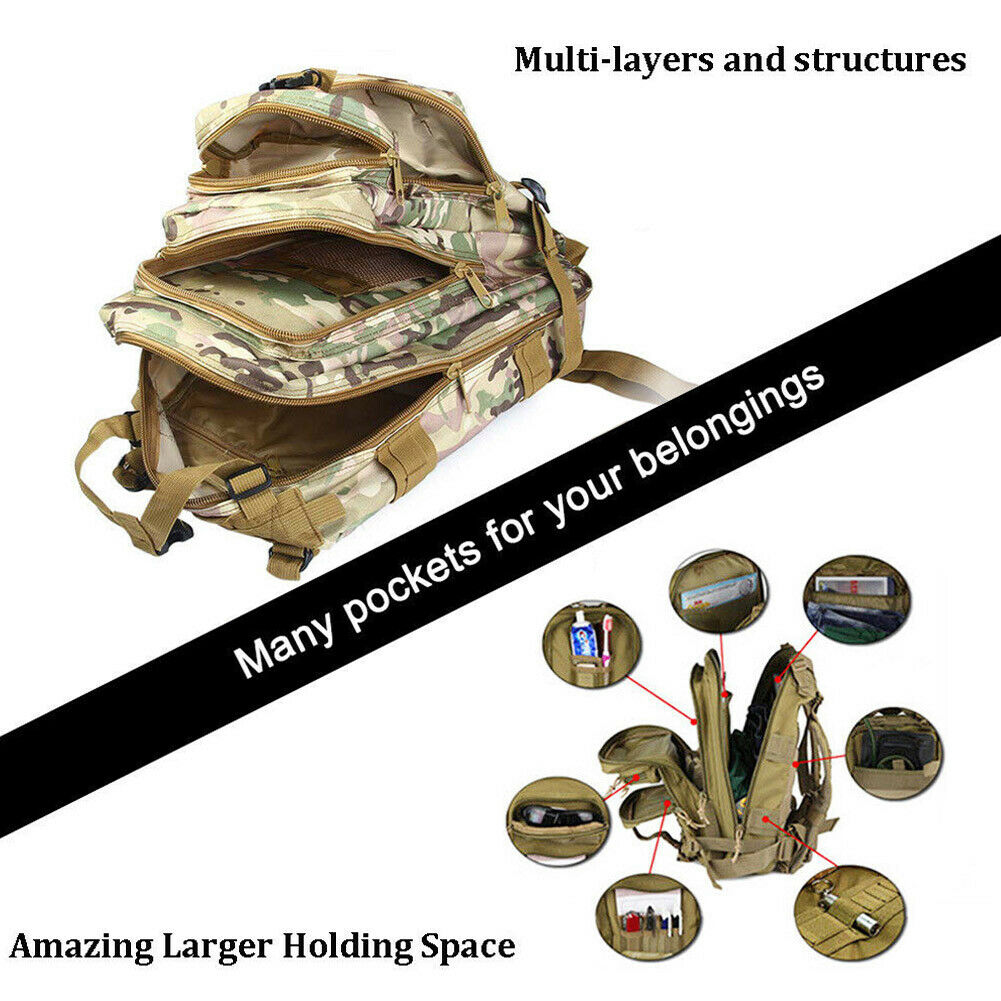30L Tactical Rucksack - Waterproof Military Backpack