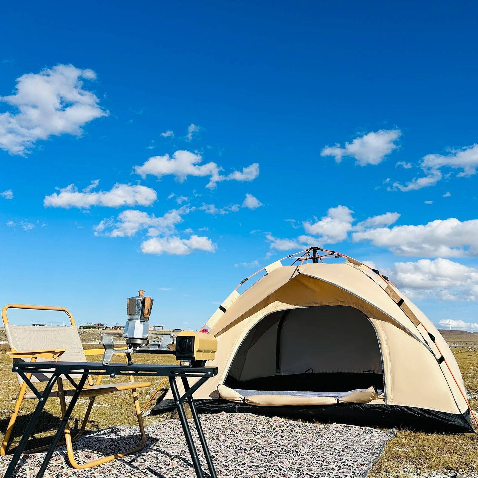 Portable Waterproof Camping Tent for 4 People - Automatic Pop-Up