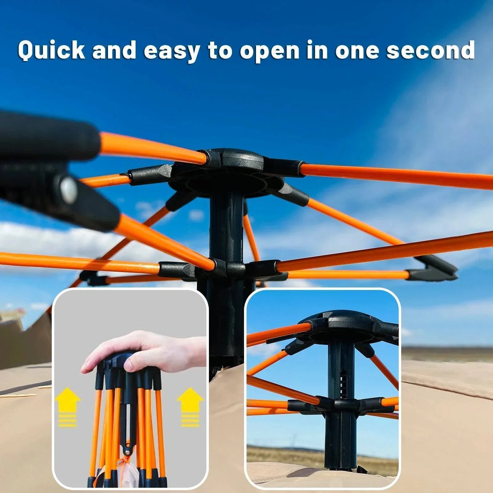 Portable Waterproof Camping Tent for 4 People - Automatic Pop-Up