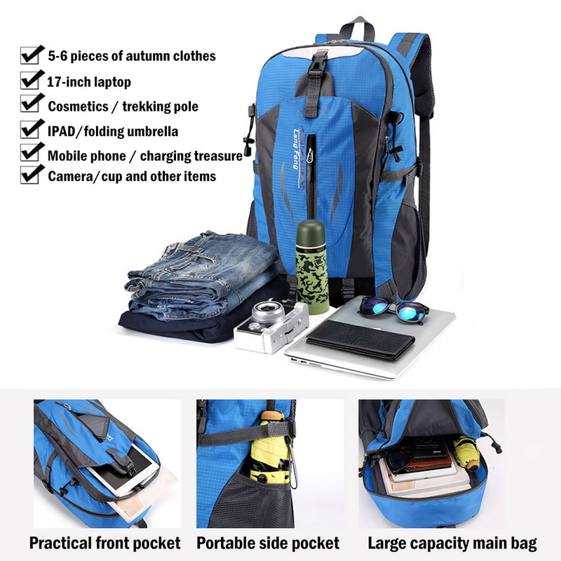 Waterproof 40L Backpack for Hiking and Travel