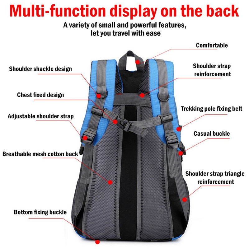 Waterproof 40L Backpack for Hiking and Travel