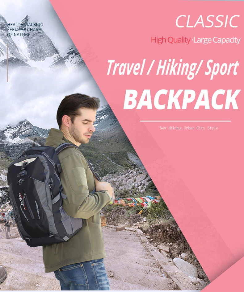 Waterproof 40L Backpack for Hiking and Travel