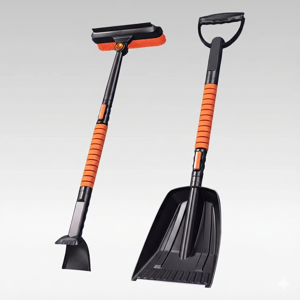 Multi-Function Snow Shovel and Ice Scraper for Cars