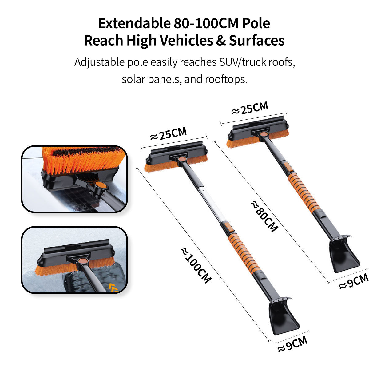 Multi-Function Snow Shovel and Ice Scraper for Cars