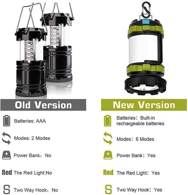 Rechargeable Camping Lantern and Power Bank - 6 Functions