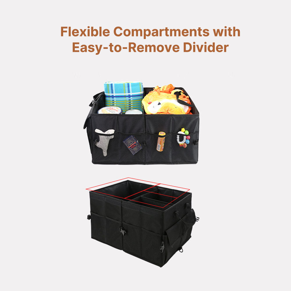 Car Trunk Organizer with Lid – 60L Collapsible Storage Solution