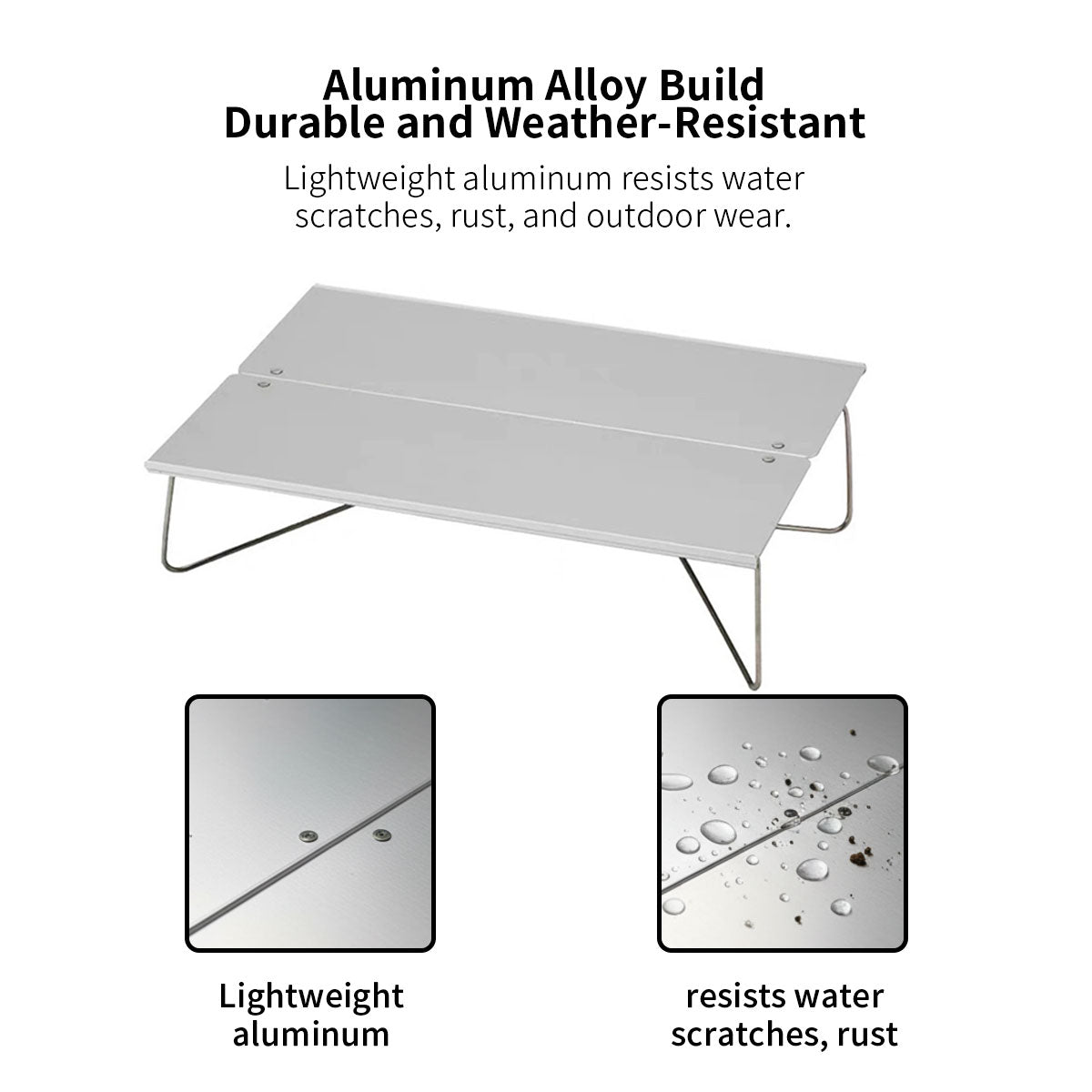 Portable Folding Camping Table in A4 Size – Aluminum Construction