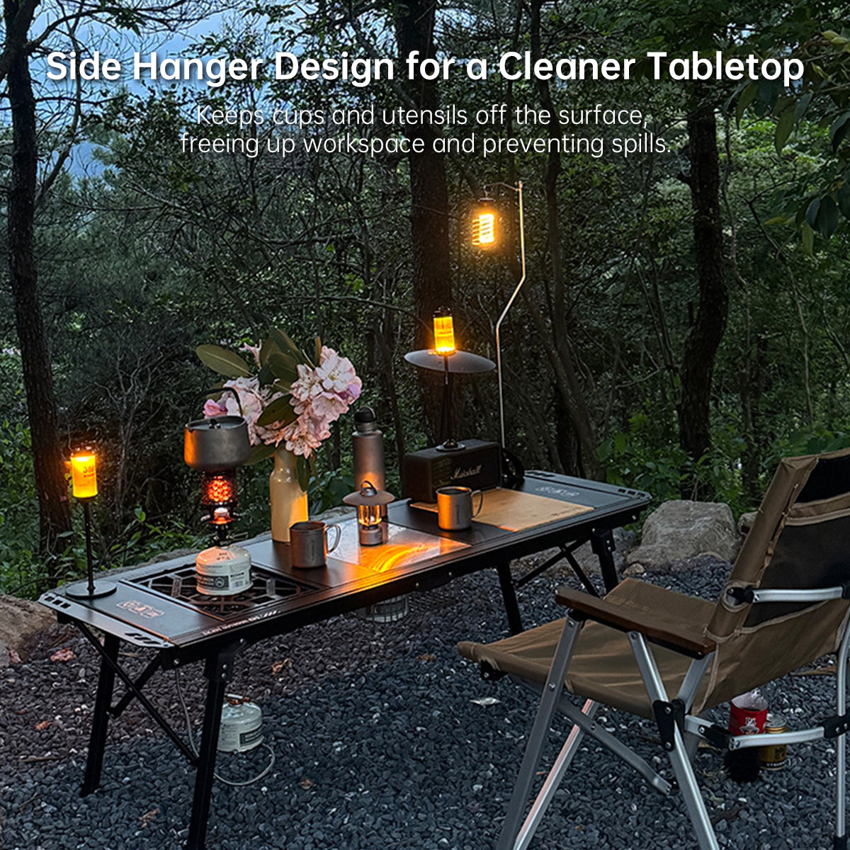 Folding Camping Table in Aluminum – Modular Design