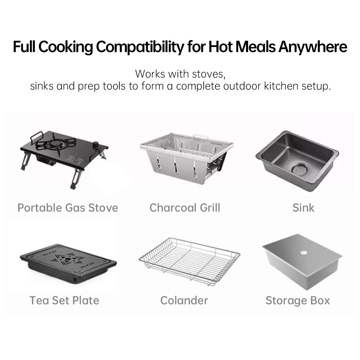 Folding Camping Table in Aluminum – Modular Design