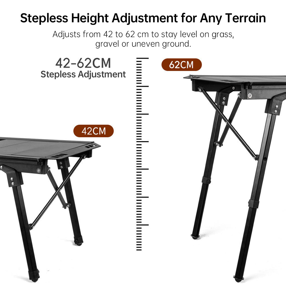 Folding Camping Table in Aluminum – Modular Design