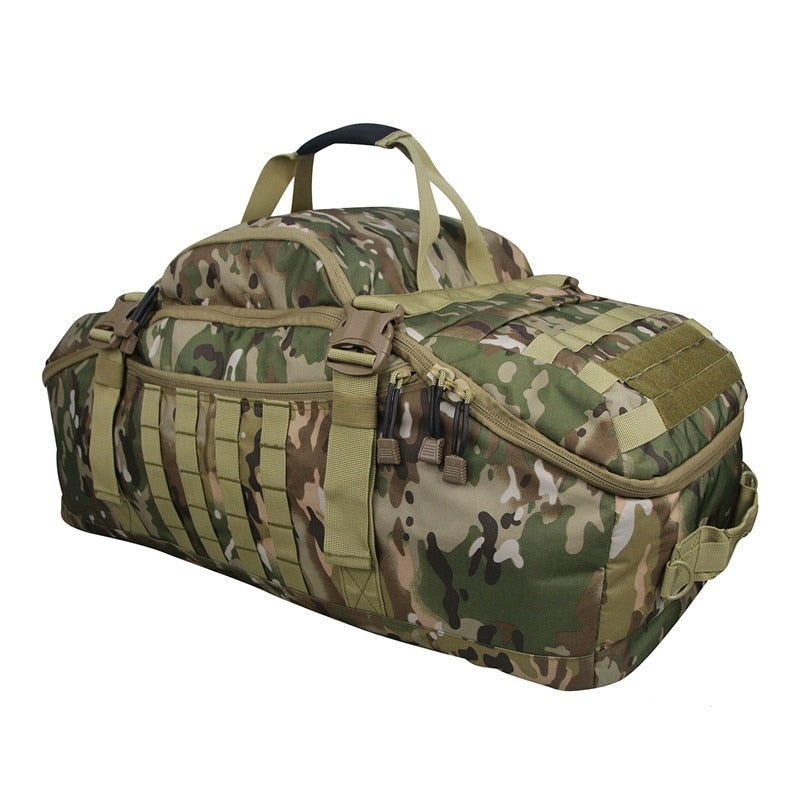 Waterproof Military Duffel Backpack - 3-in-1 Travel Gym Bag