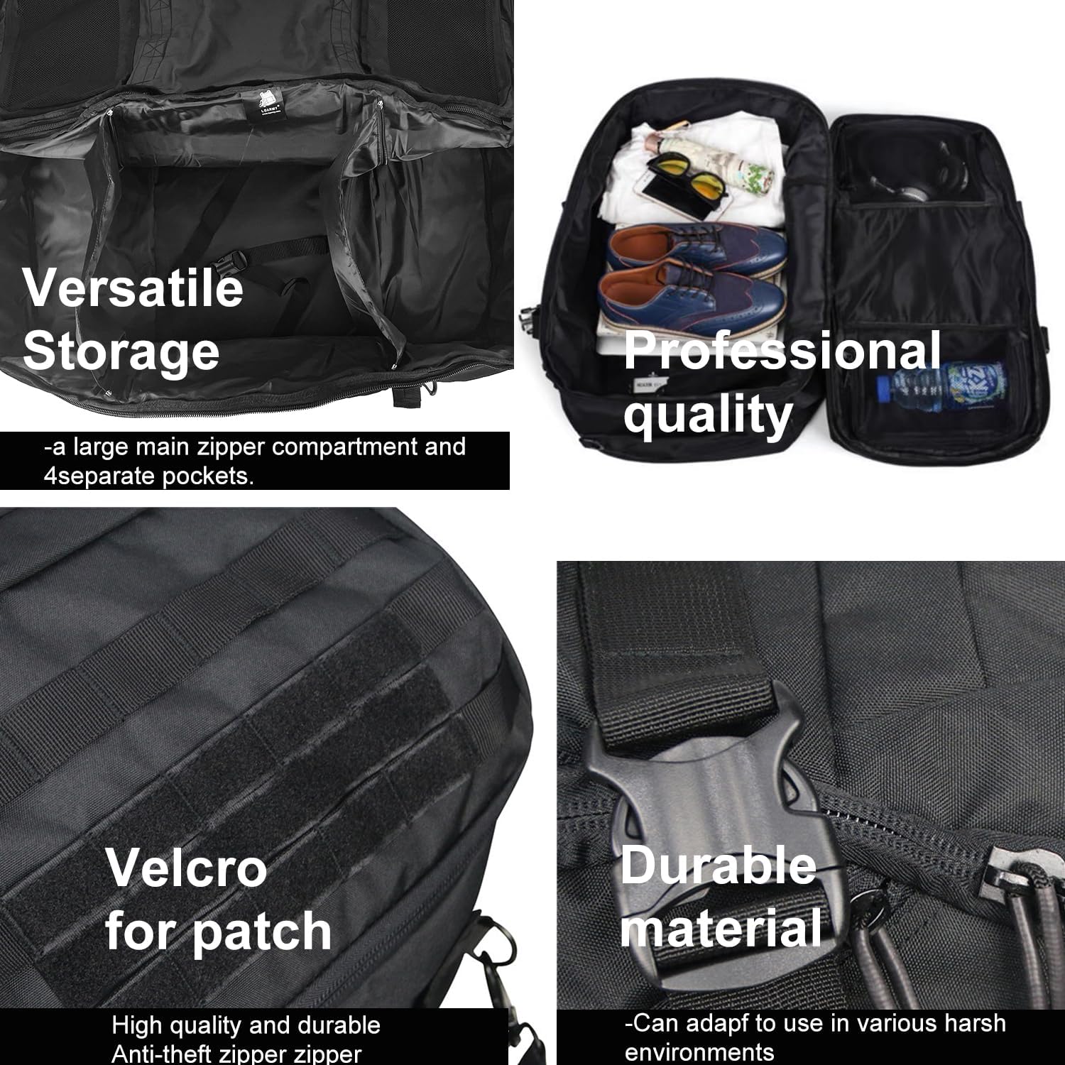 Waterproof Military Duffel Backpack - 3-in-1 Travel Gym Bag