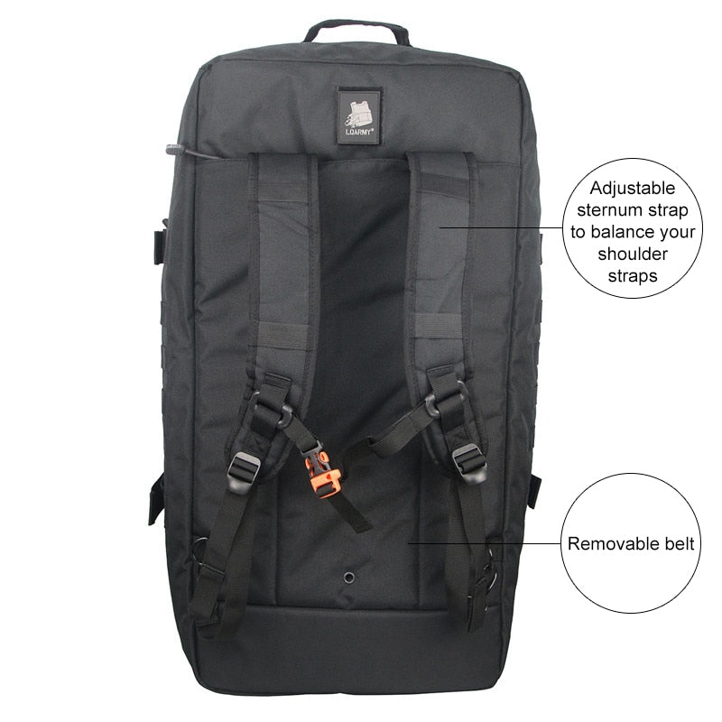 Waterproof Military Duffel Backpack - 3-in-1 Travel Gym Bag