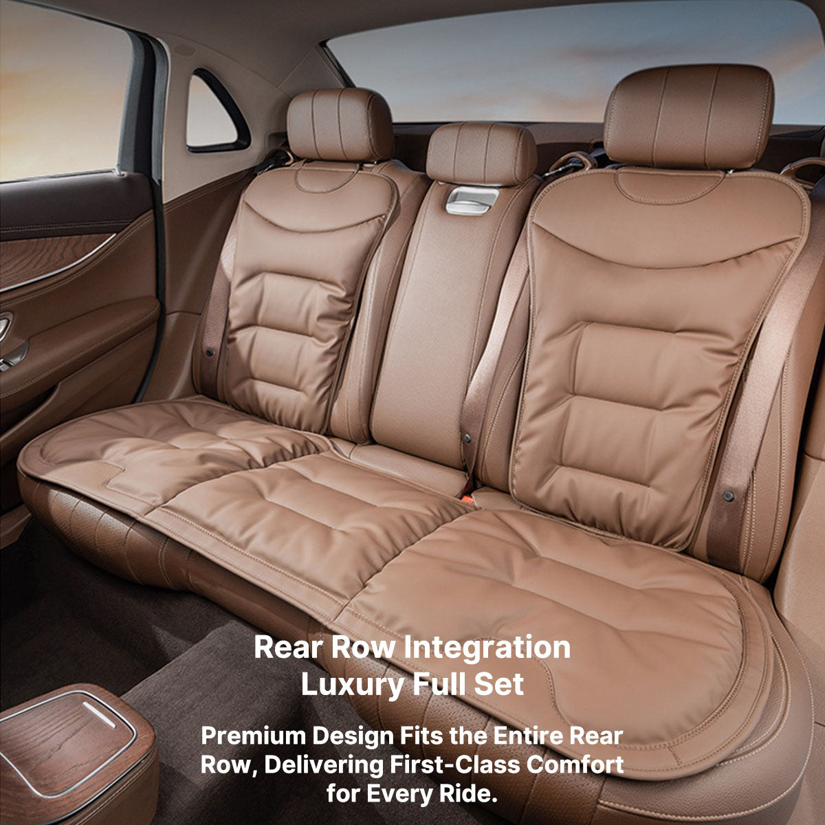 Complete Set of Breathable Leather Car Seat Covers in Napa Style