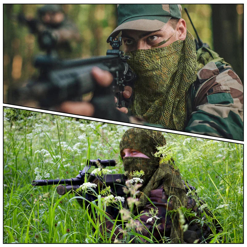 Tactical Mesh Scarf in Camouflage for Outdoor Use