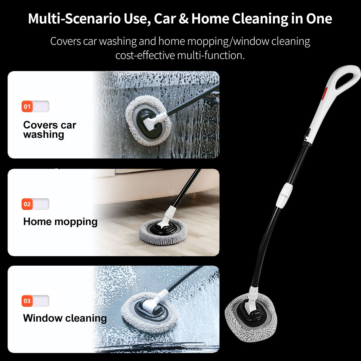 Ergonomic Handle Car Cleaning Mop Set