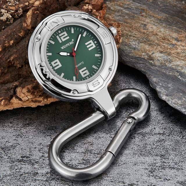 Quartz Pocket Watch with Clip-On Carabiner Attachment