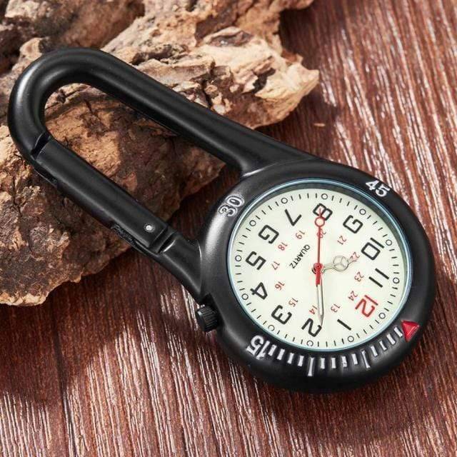 Quartz Pocket Watch with Clip-On Carabiner Attachment